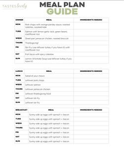 Simple Keto Meal Plan With Grocery List